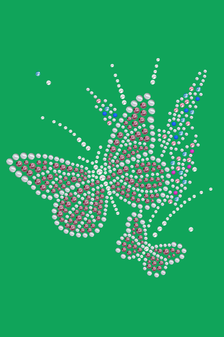 Pink Butterfly with Flowers - Bandannas