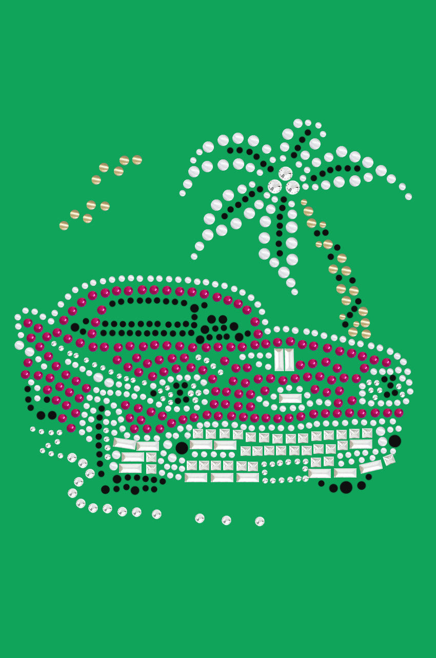 Car with Palm Tree (Pink) - Bandanas