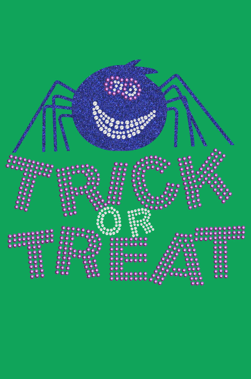 Trick or Treat with Blue Glitter Spider - Bandanna