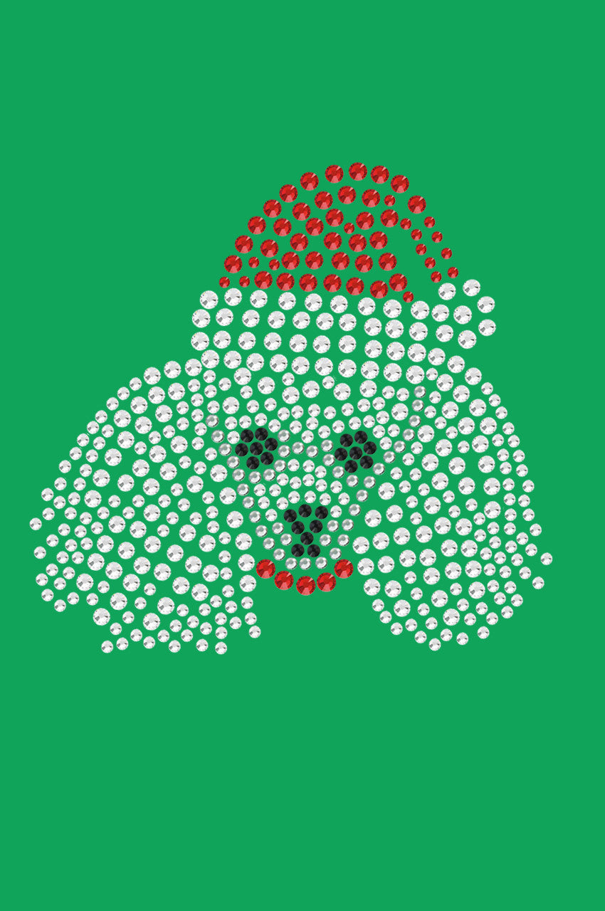 Poodle Face with Santa Hat - Bandana