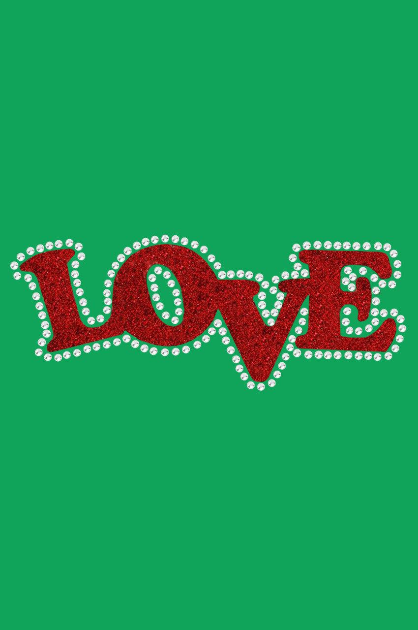 Love (Red Glitter) Bandanna