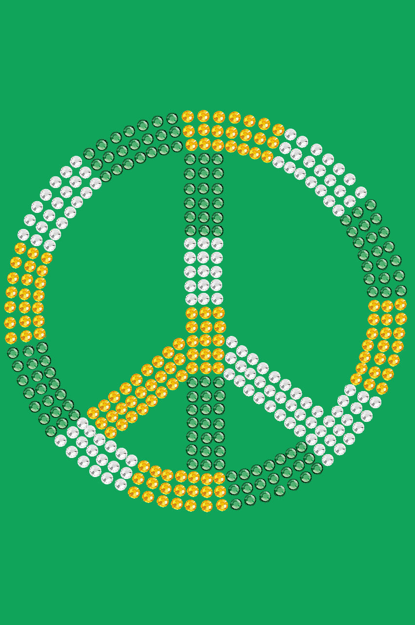 Peace Sign (Green, Gold, & Clear) - Bandanna