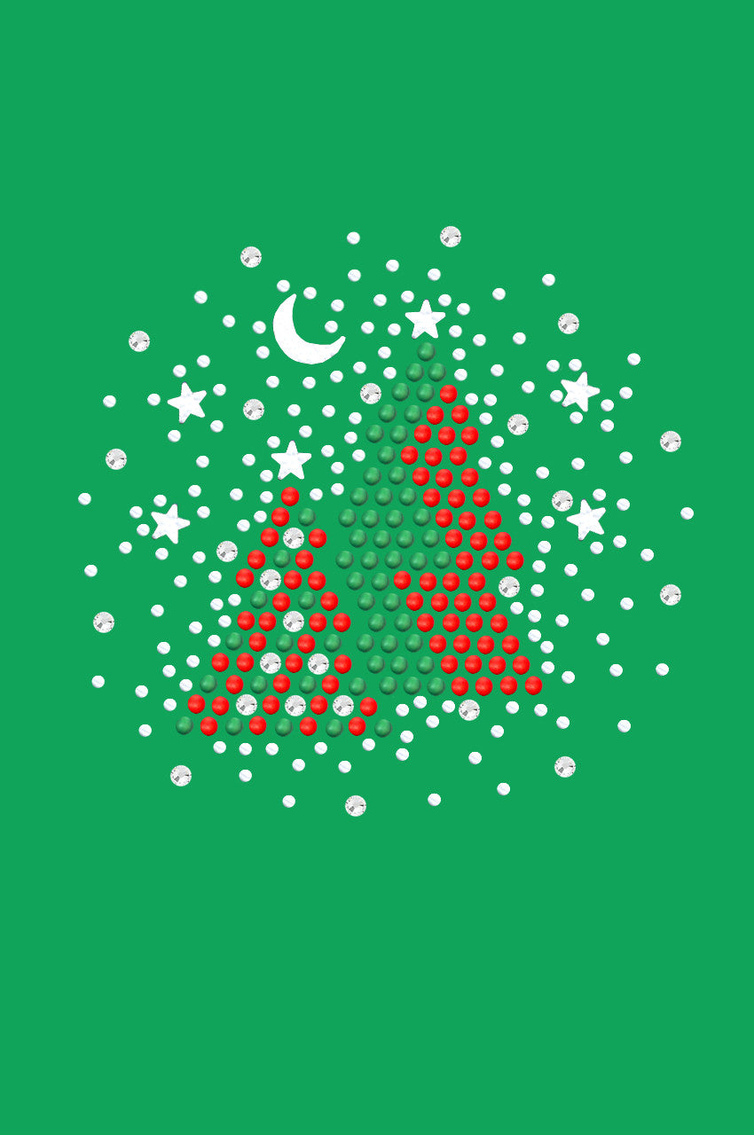 Red & Green Christmas Trees with Austrian crystal Snowflakes - Bandana