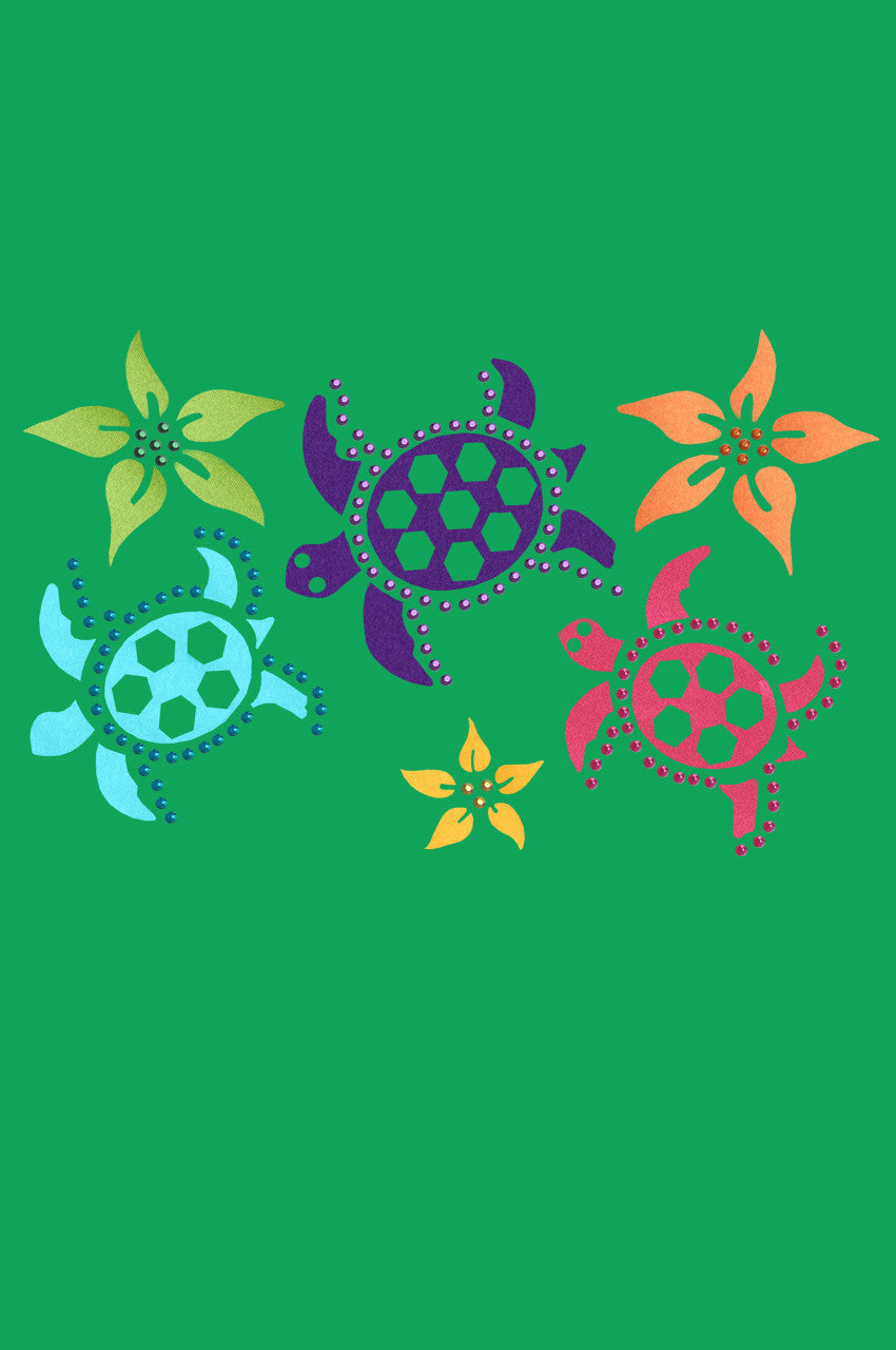 Satin Sea Turtles with Flowers - Bandanna