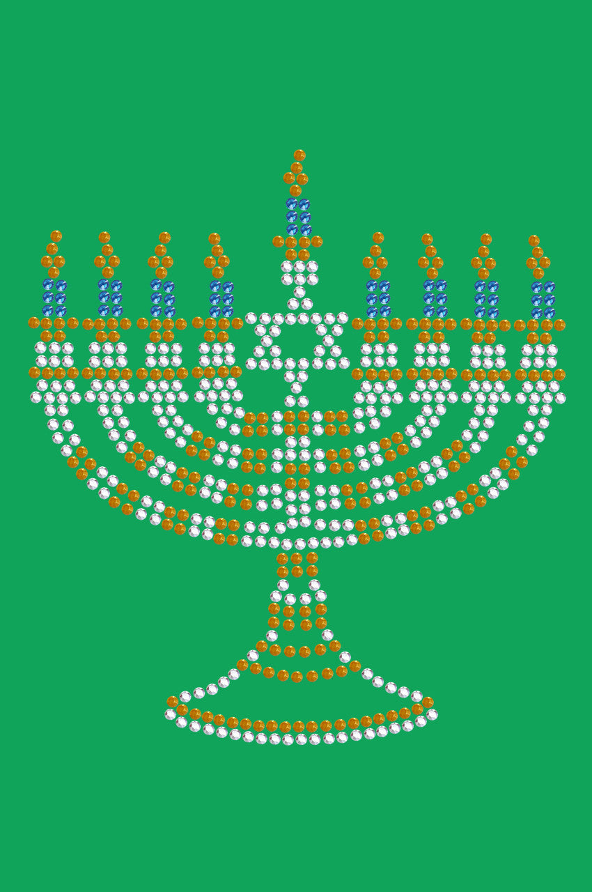 Menorah Blue & Gold (Small) - Bandanna