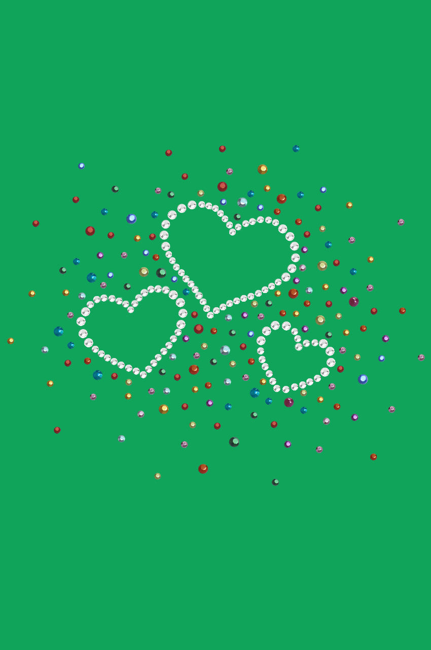 Three Hearts with Multicolored Studs Bandanna