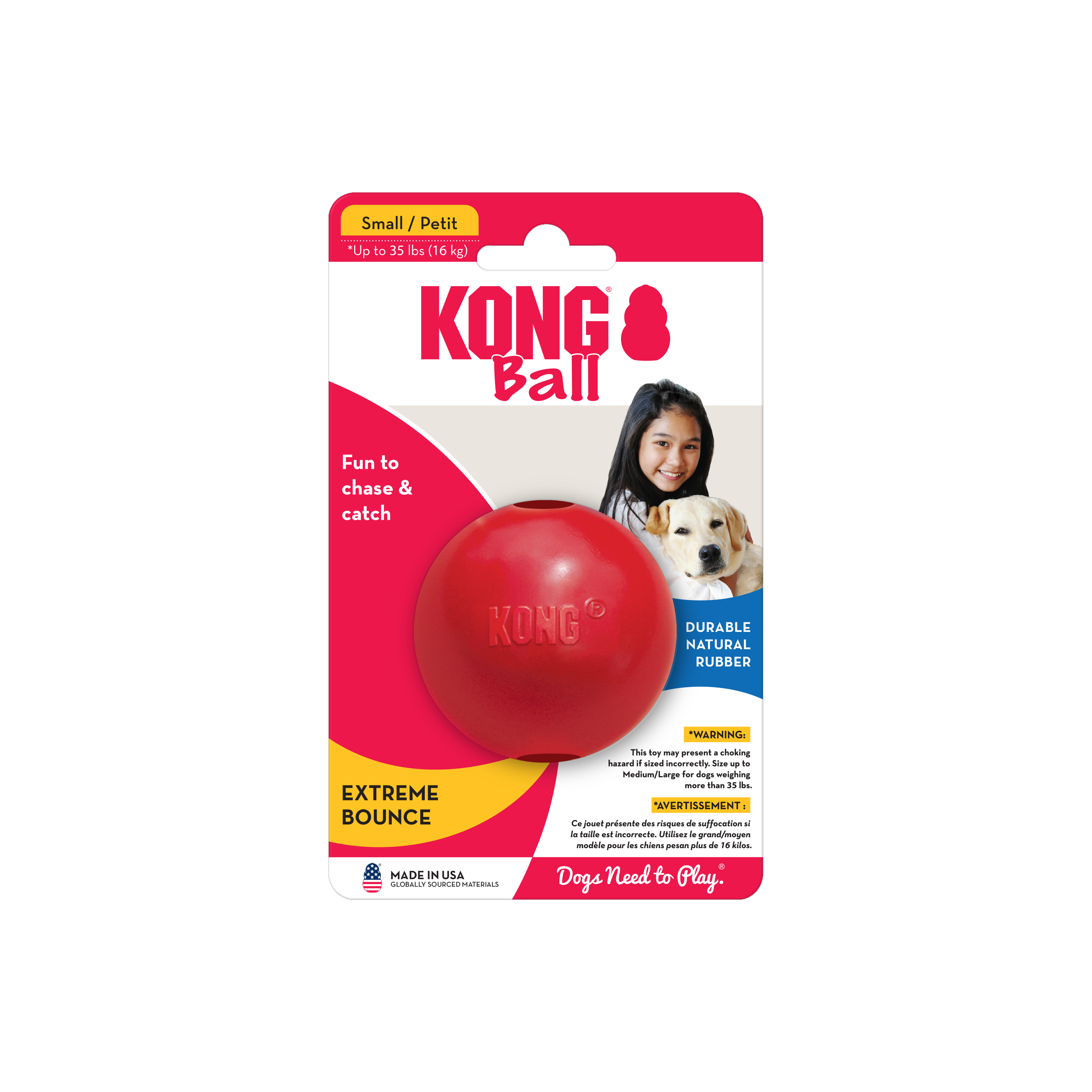 Kong Ball with Hole Small - HT Animal Supply