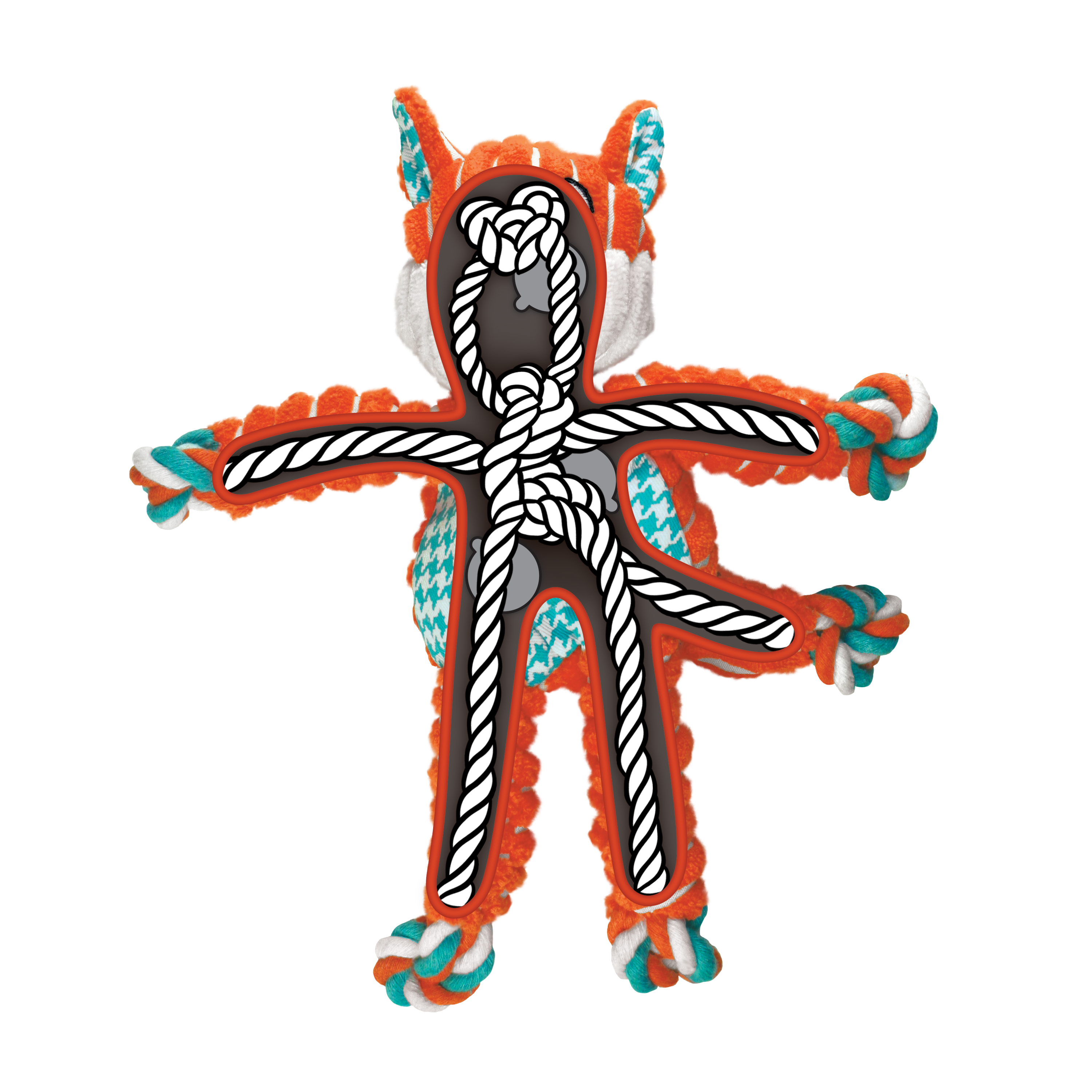 Kong Floppy Knots Fox Medium/Large - HT Animal Supply