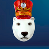 KRG Arctic Polar Bear Head Polish Glass Ornament