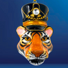 KRG Bengal Tiger Head Polish Glass Ornament