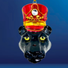 KRG Black Panther Head Polish Glass Ornament