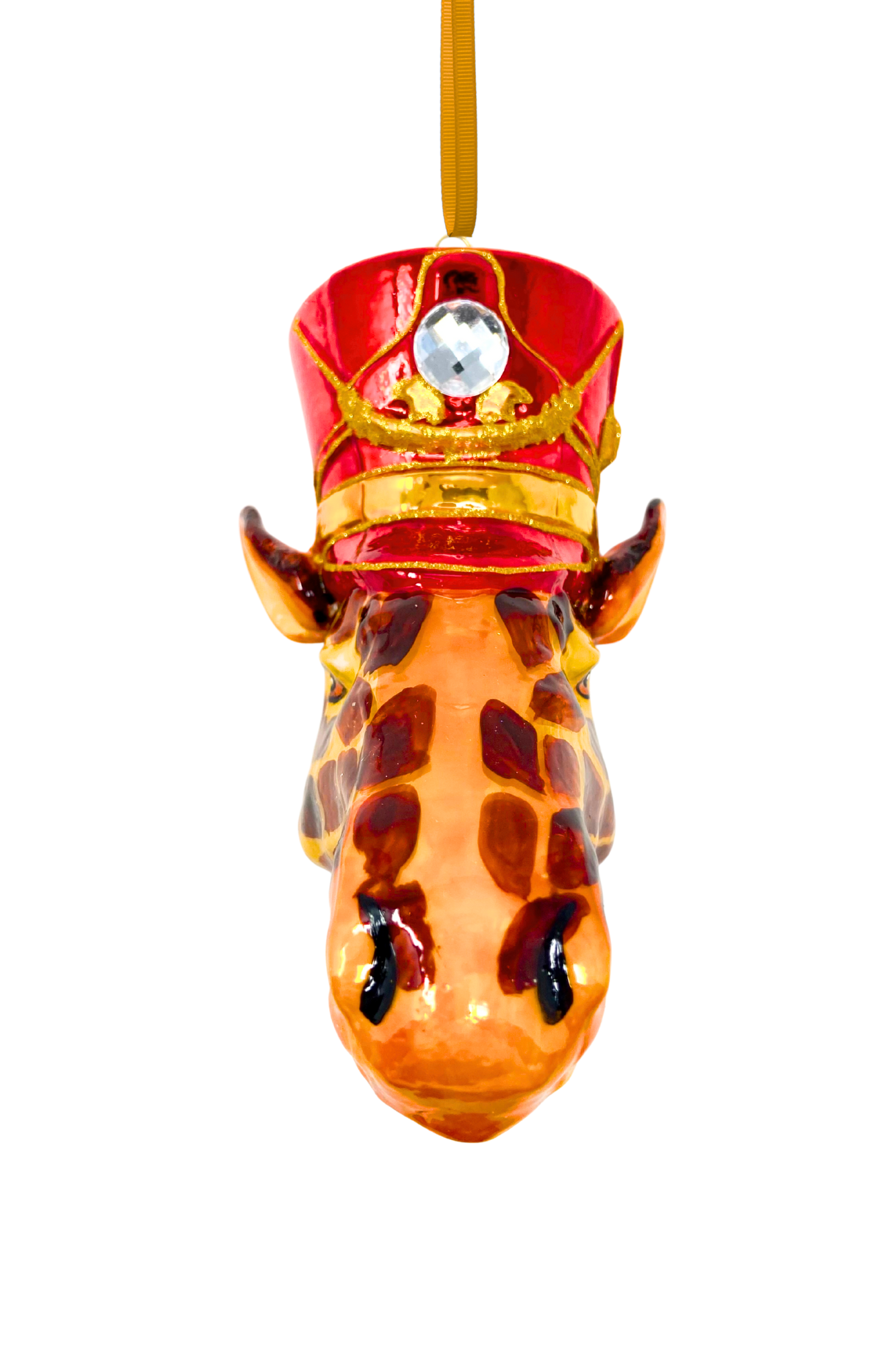 KRG Giraffe Head Polish Glass Ornament