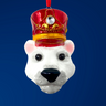 KRG Polar Bear Head Polish Glass Ornament