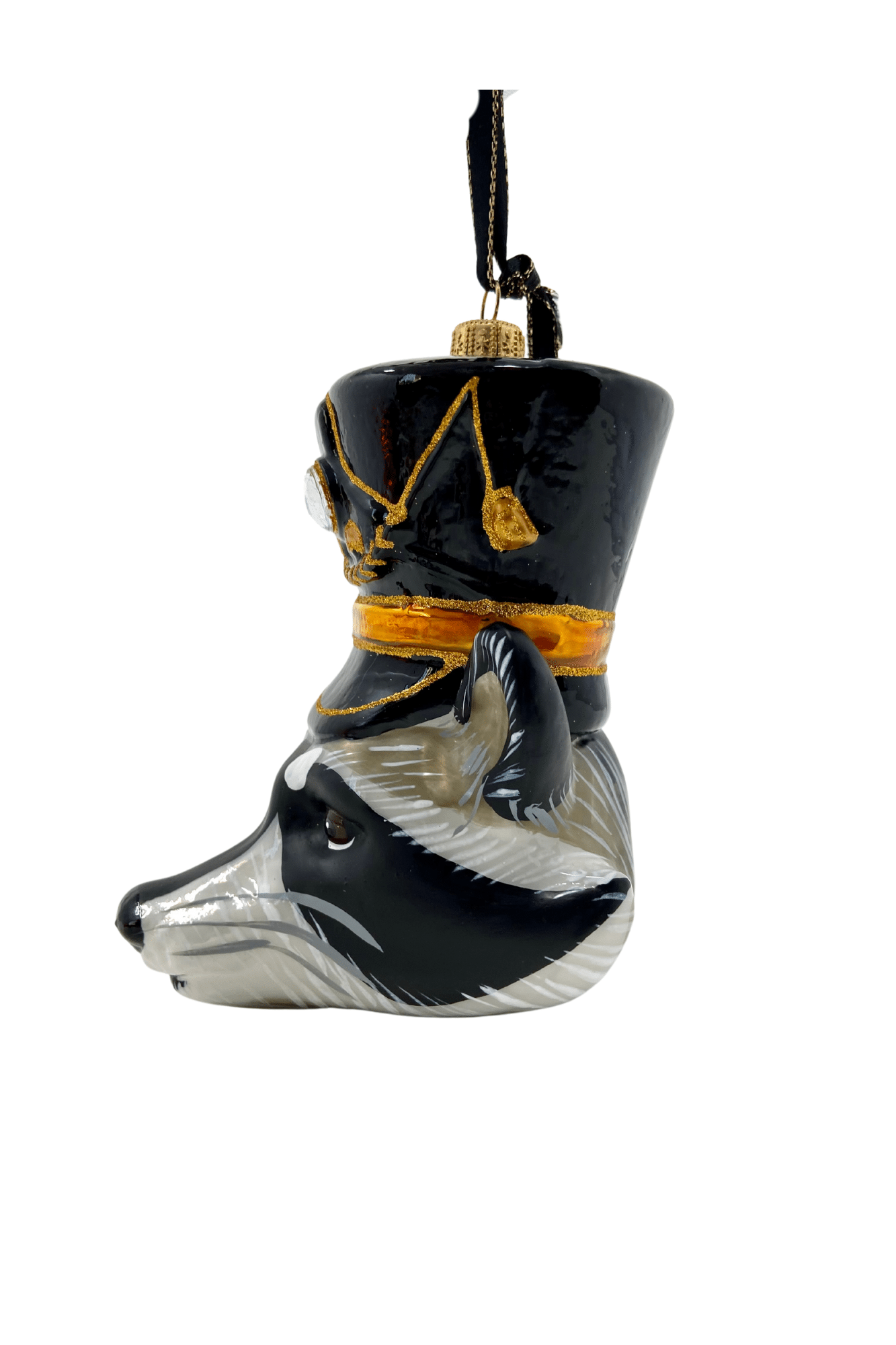 KRG Raccoon Head Polish Glass Ornament