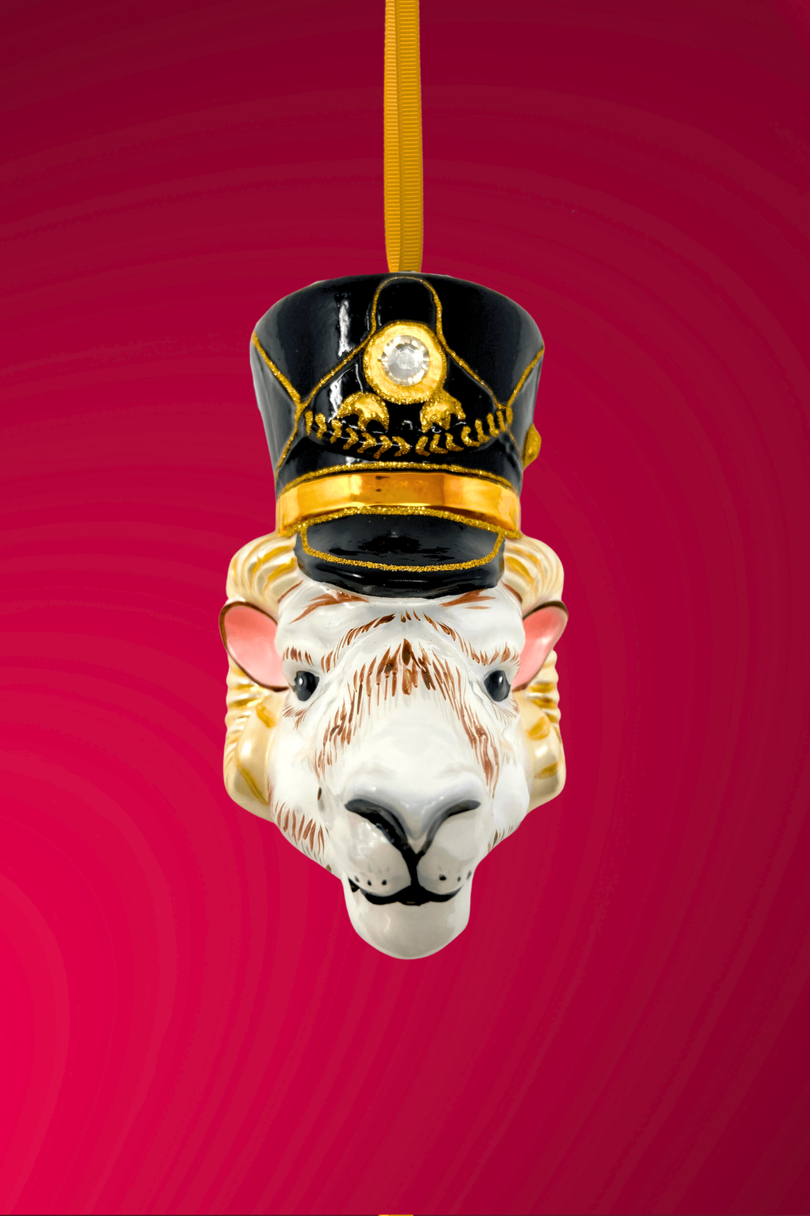 KRG Ram Head Polish Glass Ornament