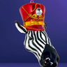 KRG Zebra Head Polish Glass Ornament