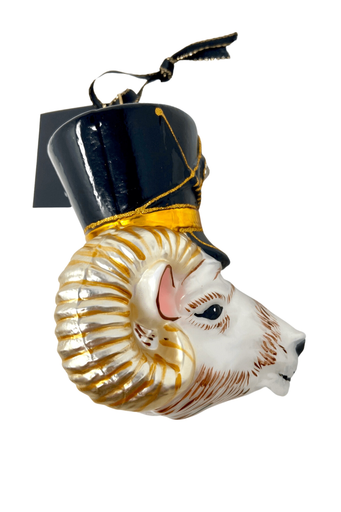 KRG Ram Head Polish Glass Ornament