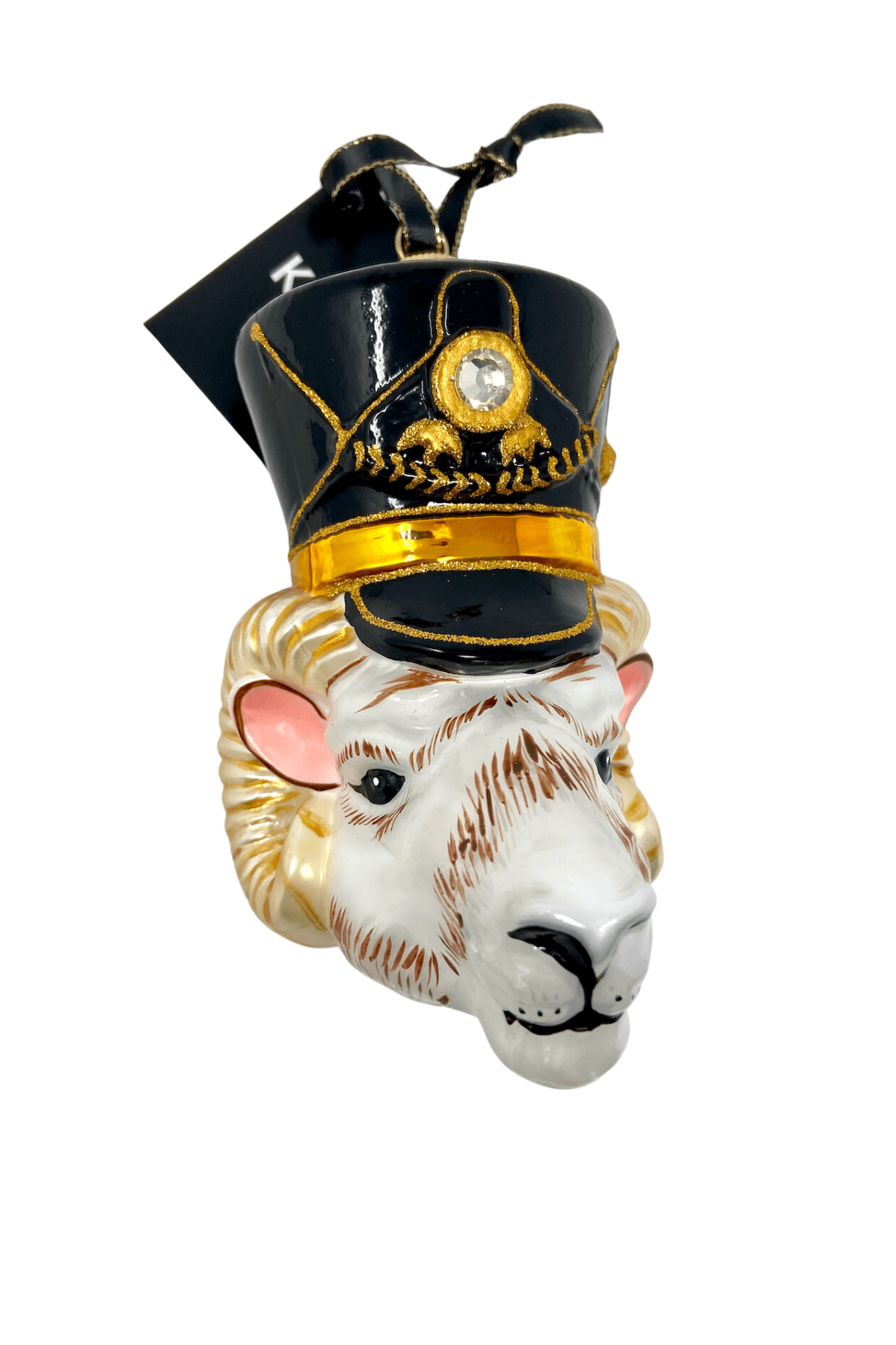 KRG Ram Head Polish Glass Ornament