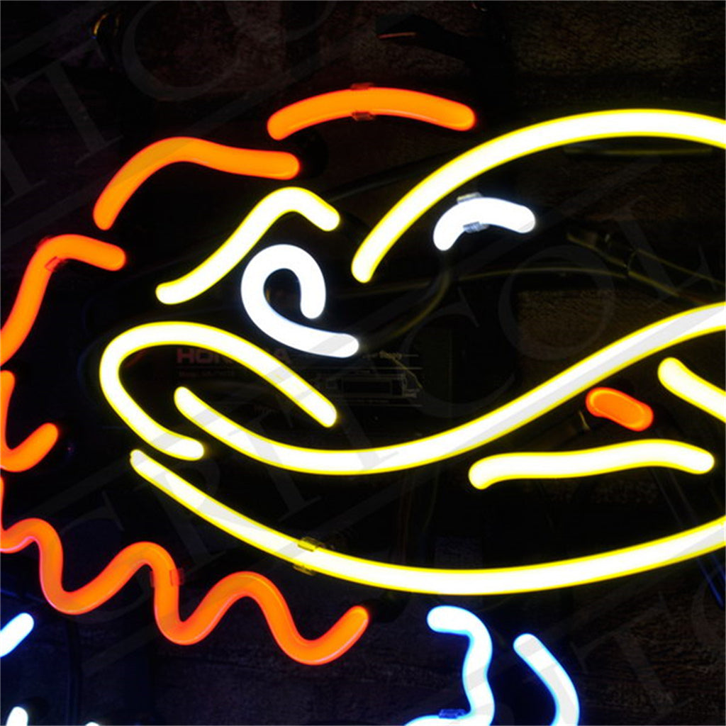 Kansas Jayhawks Logo Real Glass Neon Sign