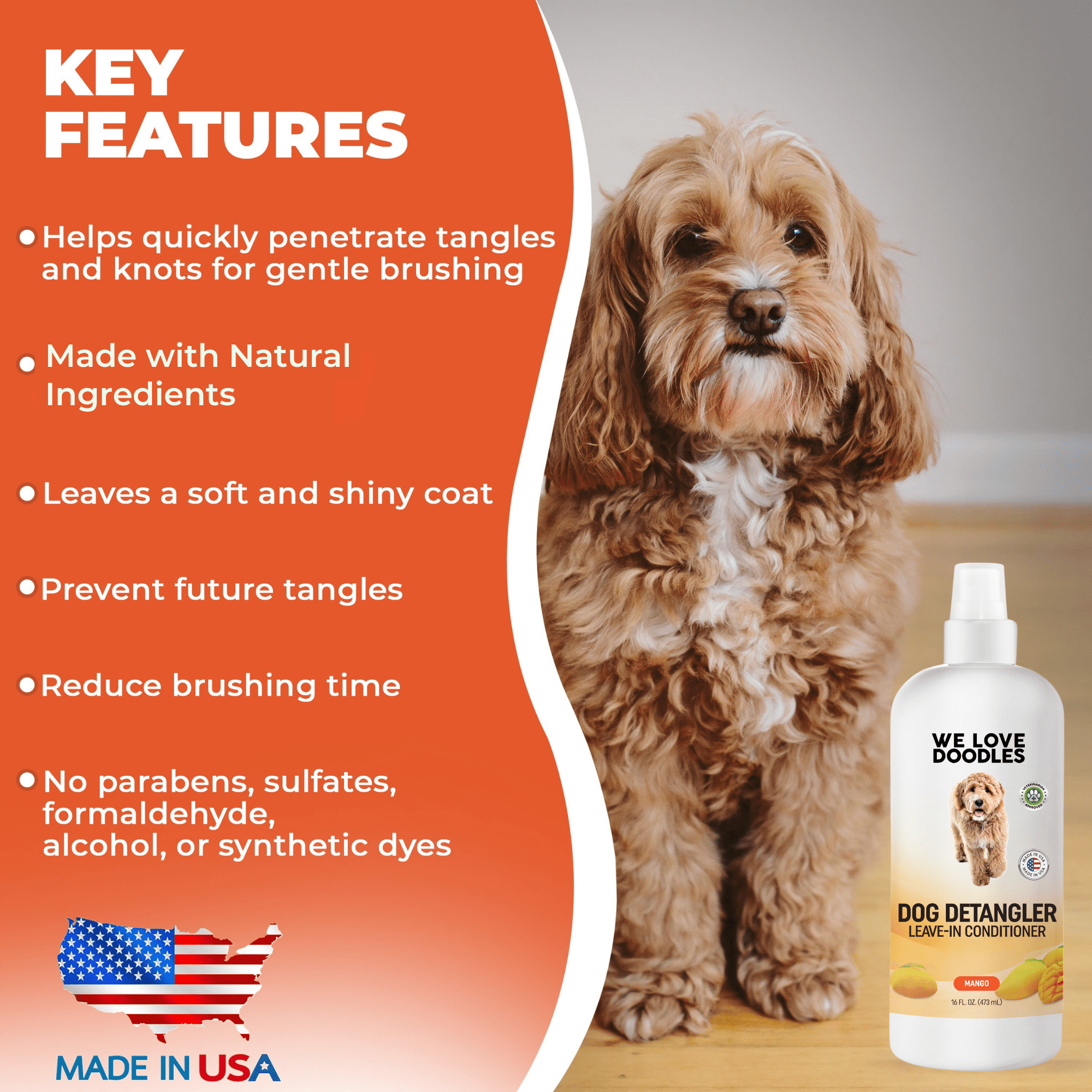 Dog Detangler Spray (Mango Scent)