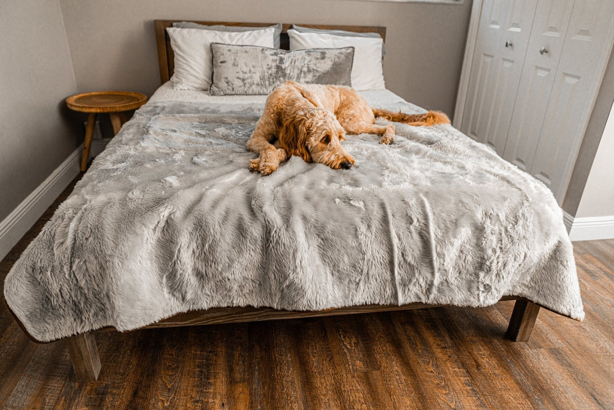 PupProtector Short Fur Waterproof Throw Blanket Grey