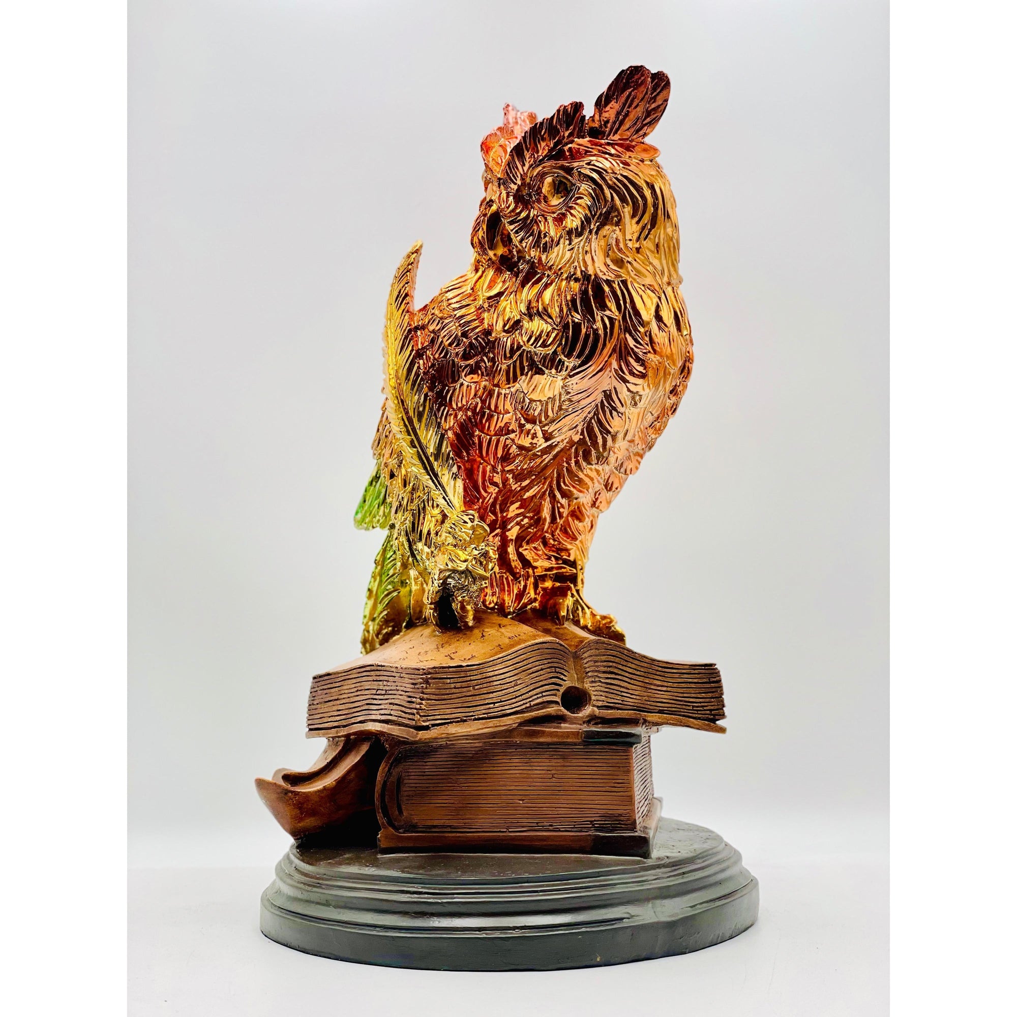 And Iconic Wise Owl Sculpture Chrome Ombre Design