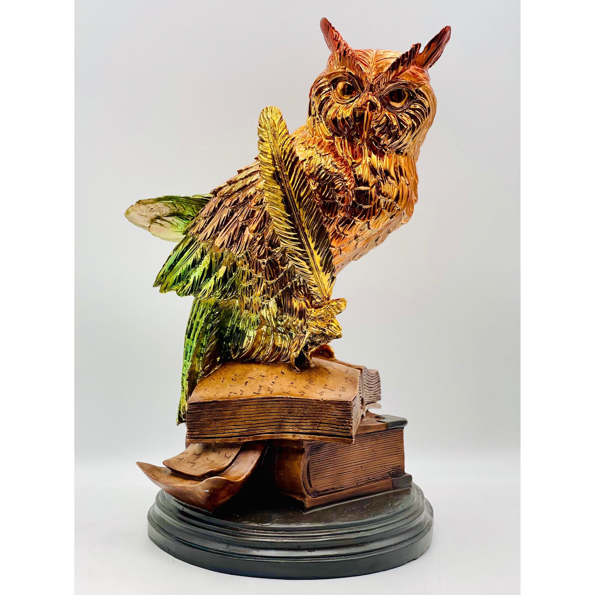 And Iconic Wise Owl Sculpture Chrome Ombre Design