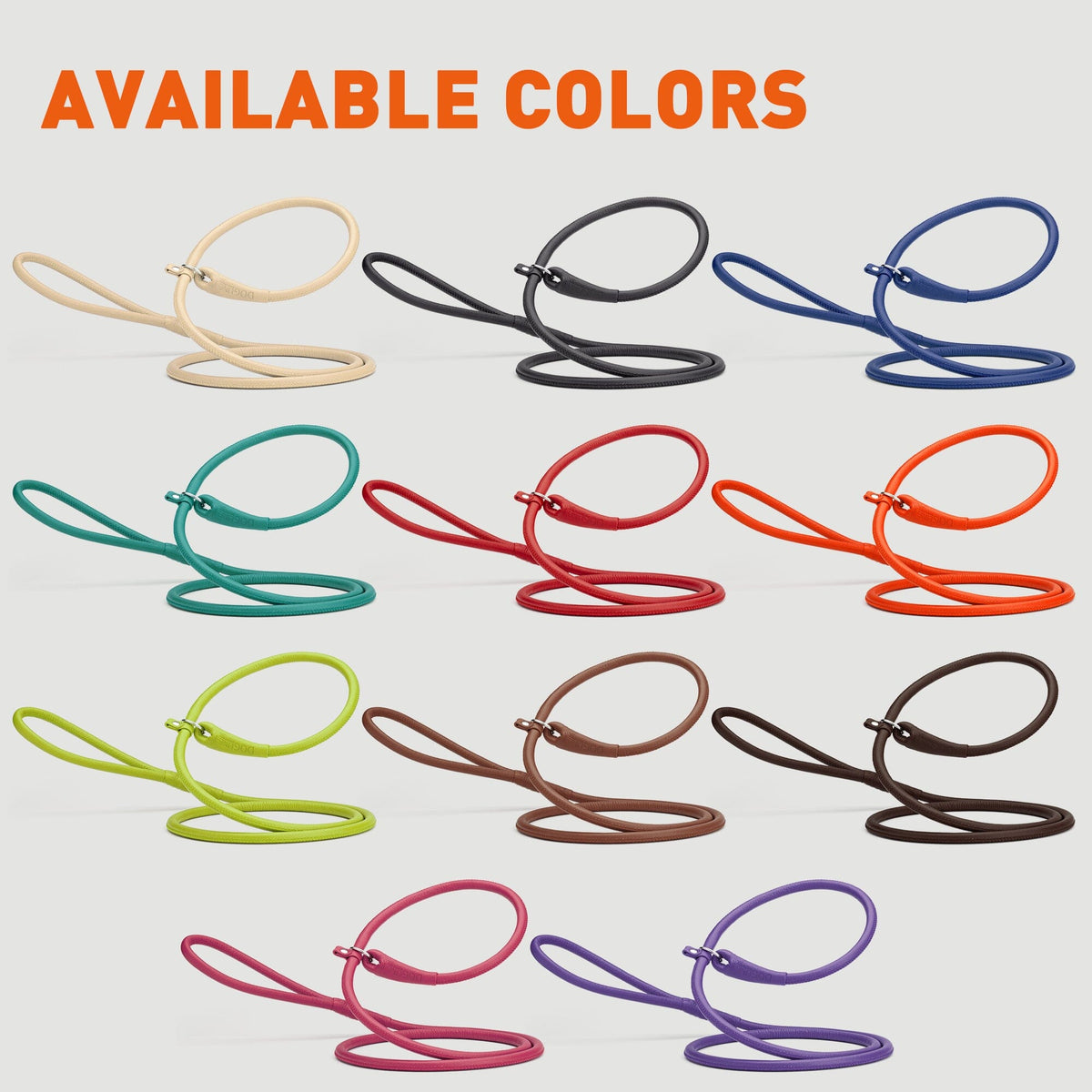 Dogline Soft Leather Round Slip Dog Lead for Dogs