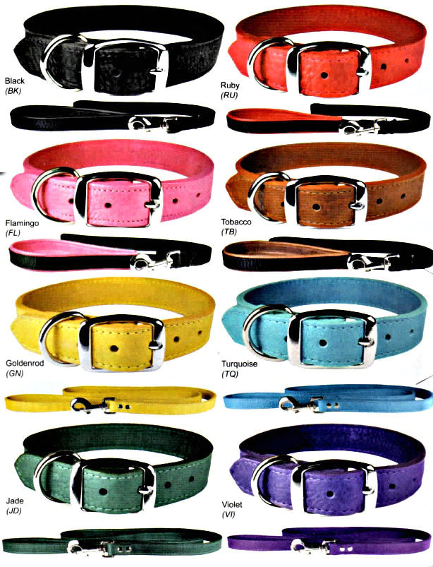 Jade Luxe Leather Dog Collar / Lead
