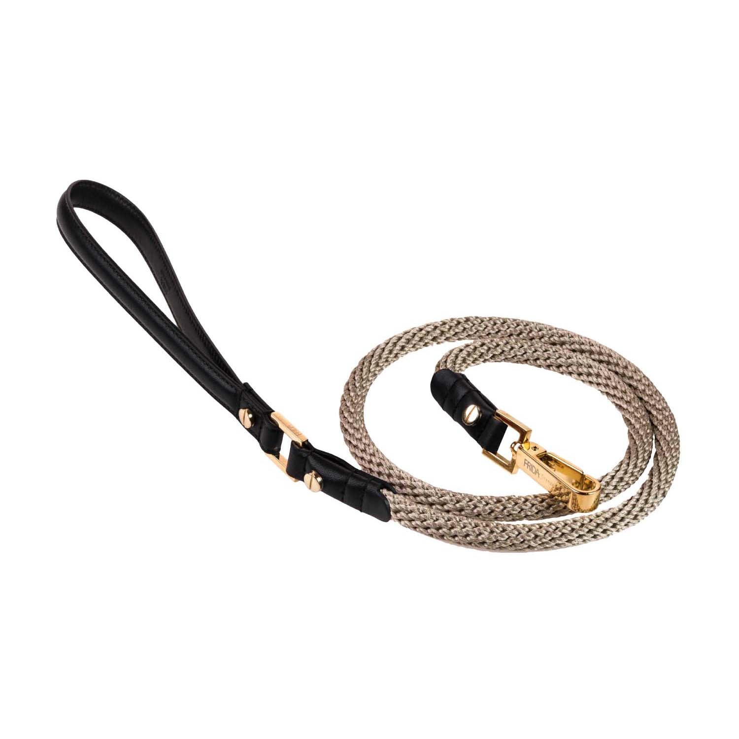 Leather Dog Leash in Black - Rope, Made in Italy