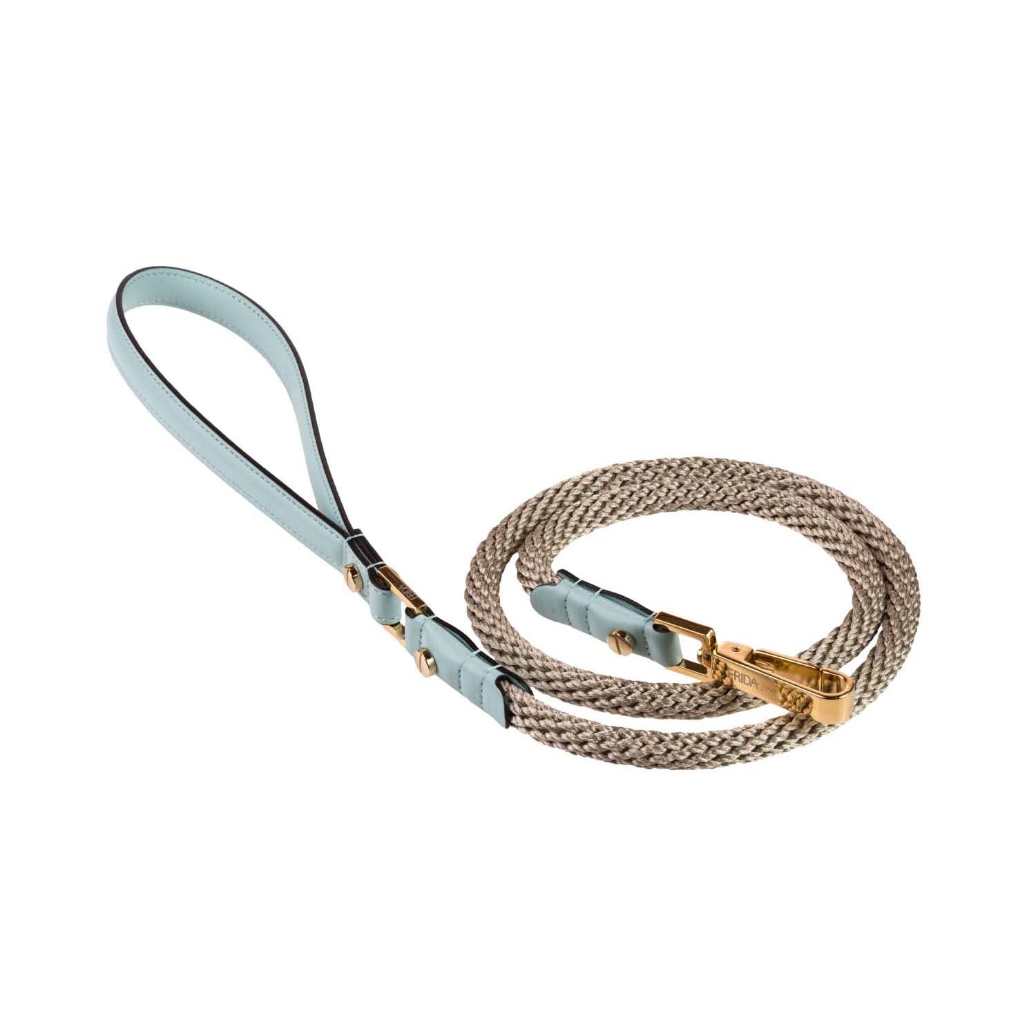 Leather Dog Leash in Cloud - Rope, Made in Italy