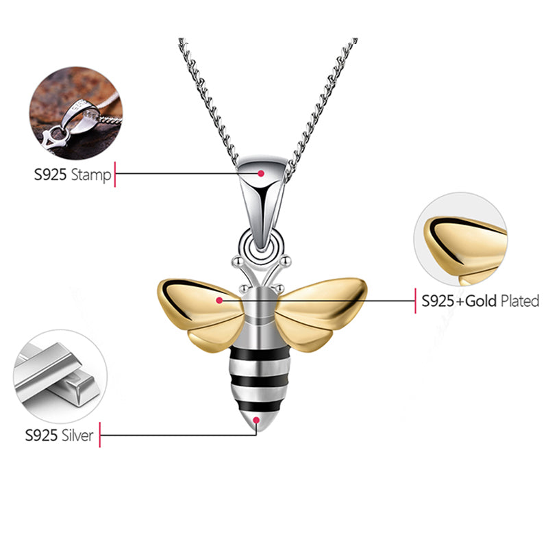 Bee Necklace- 925 Sterling Silver