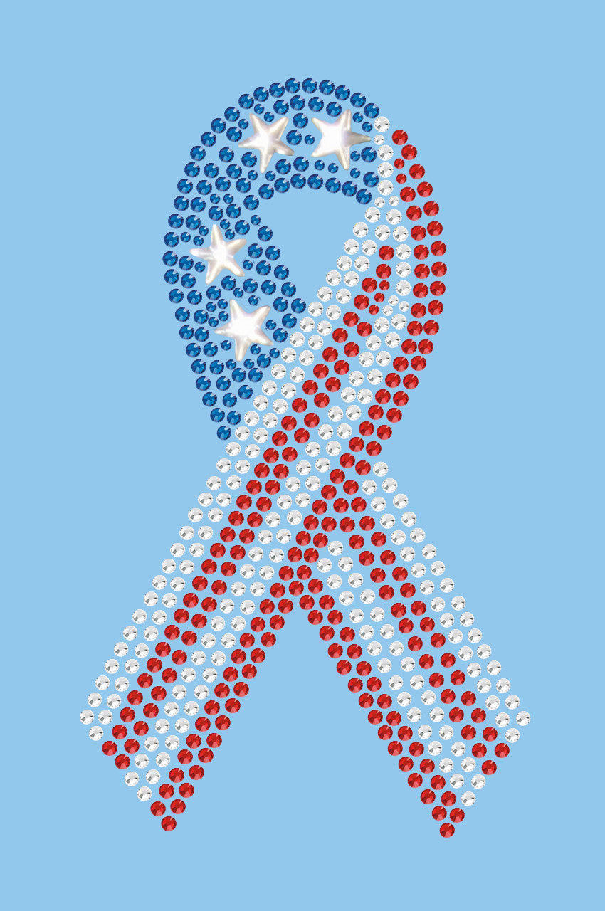 Ribbon (Red, White, & Blue) - Womens T-shirt