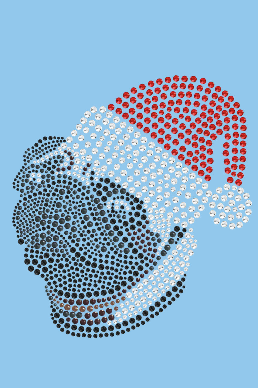 Pug with Santa Hat - Womens T-shirt
