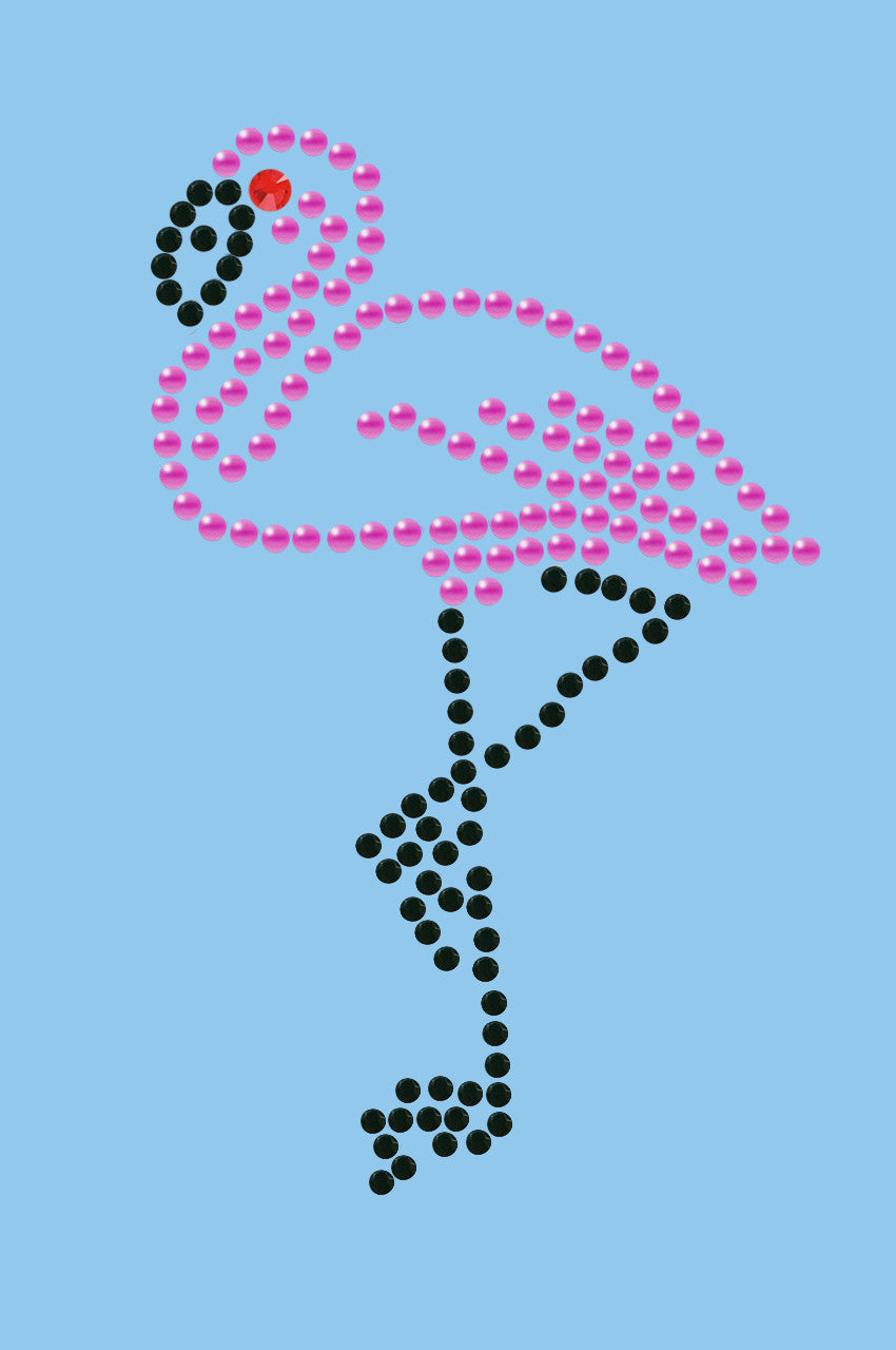 Pink Flamingo with Black Legs (Small) - Womens T-shirt