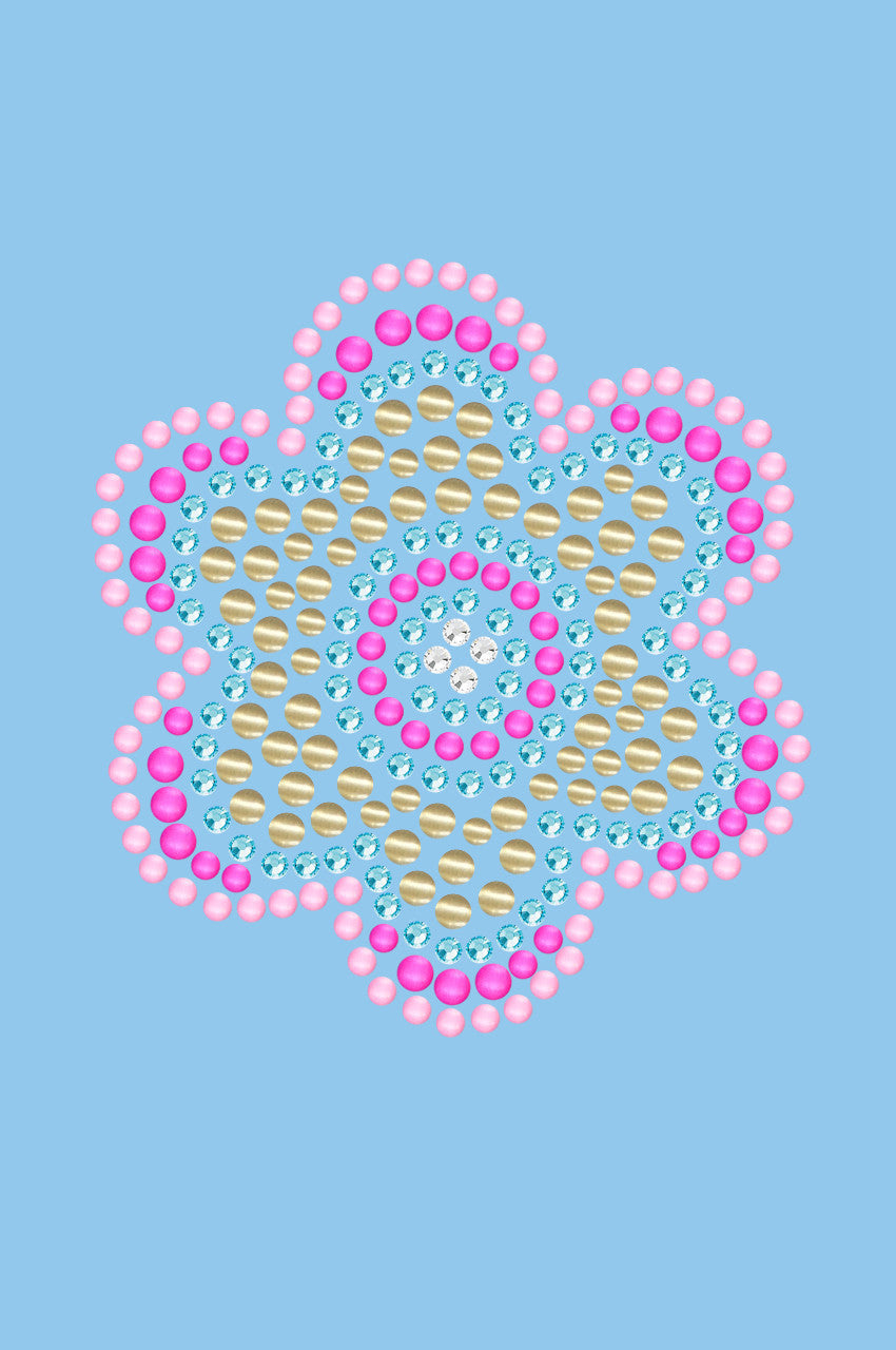 Multicolor Nailhead Flower - Womens T-shirt