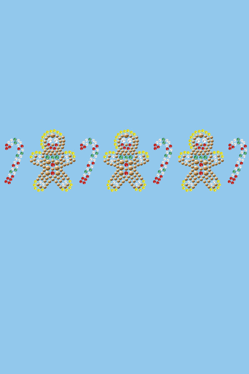 Gingerbread Men & Candy Canes - Womens T-shirt