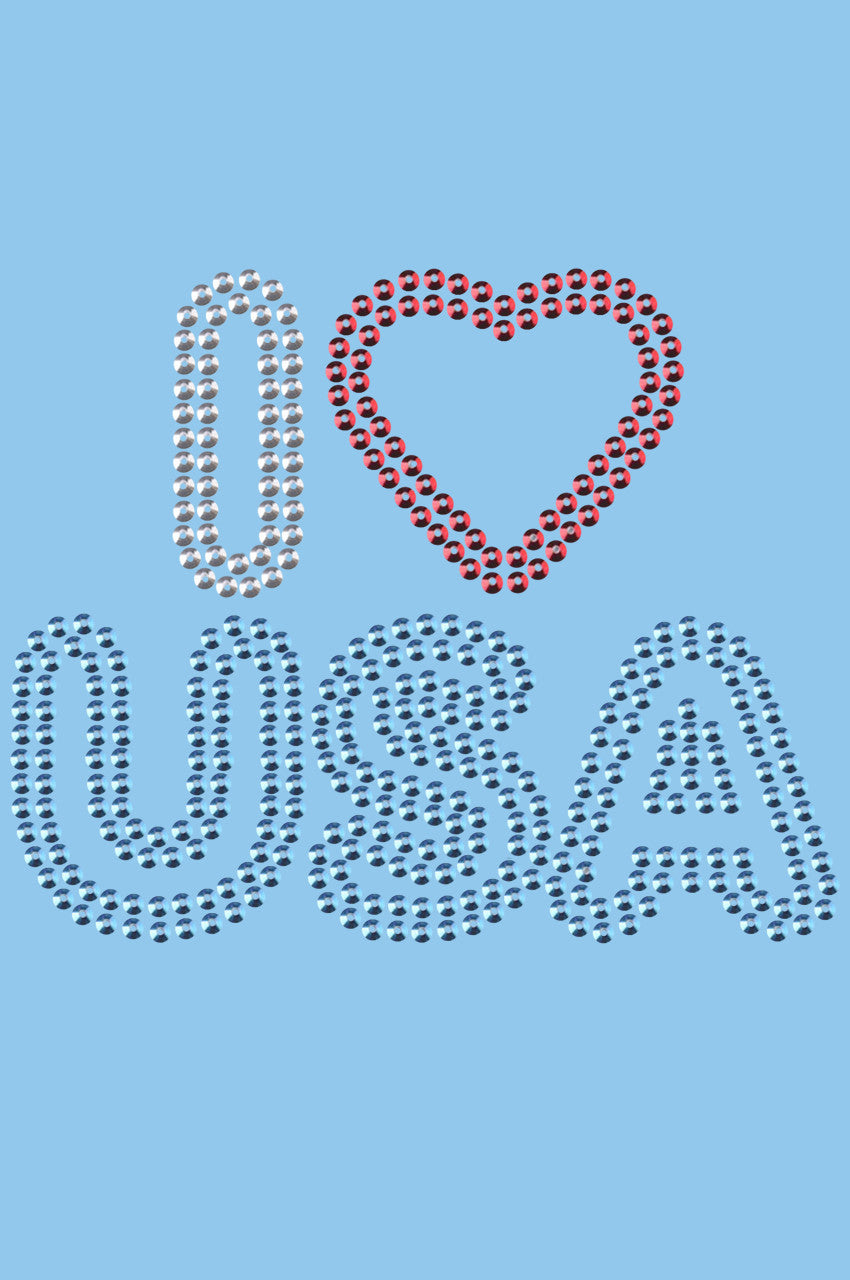 I Love USA 2- Womens T-shirt