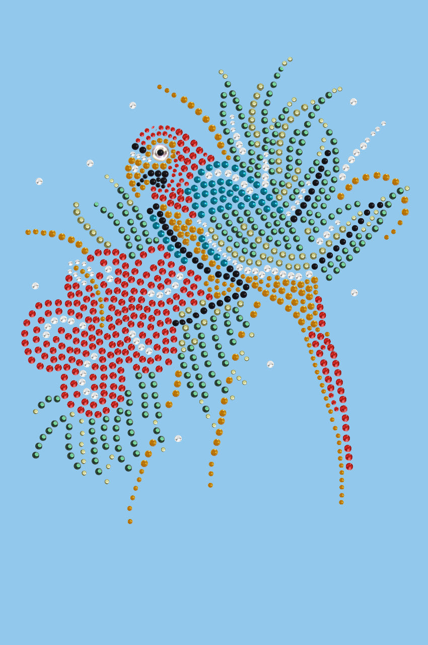 Parrot with Hibiscus - Womens T-shirt