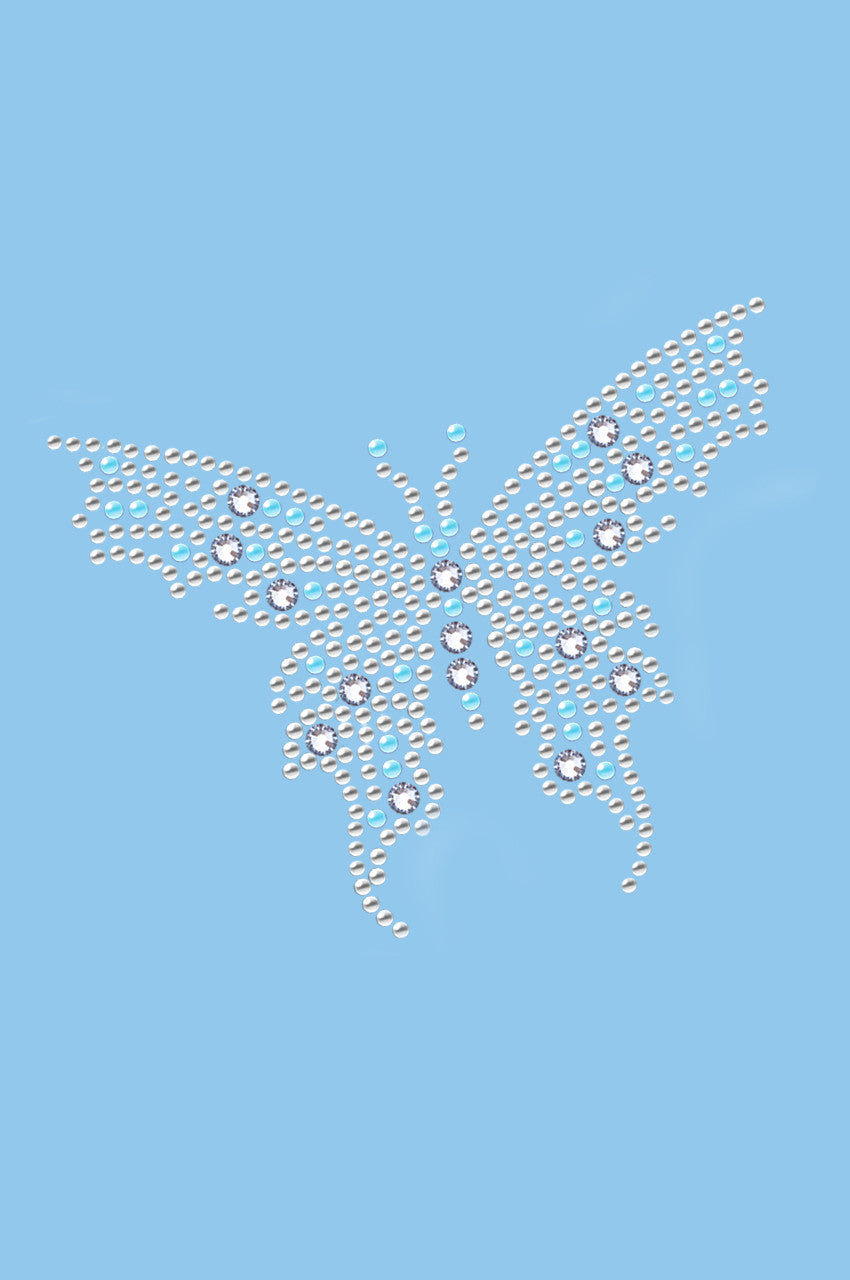 Blue Austrian crystal Butterfly - Women's T-shirt