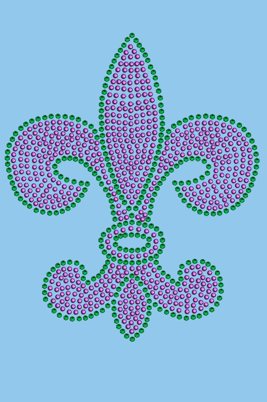 Fleur de Lis (Purple & Green) - Womens T-shirt