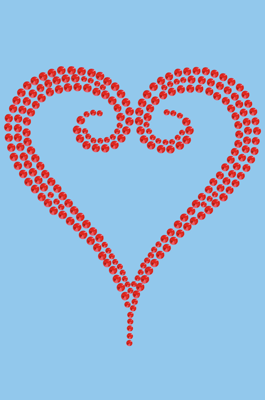 Red Rhinestone Heart - Womens T-shirt
