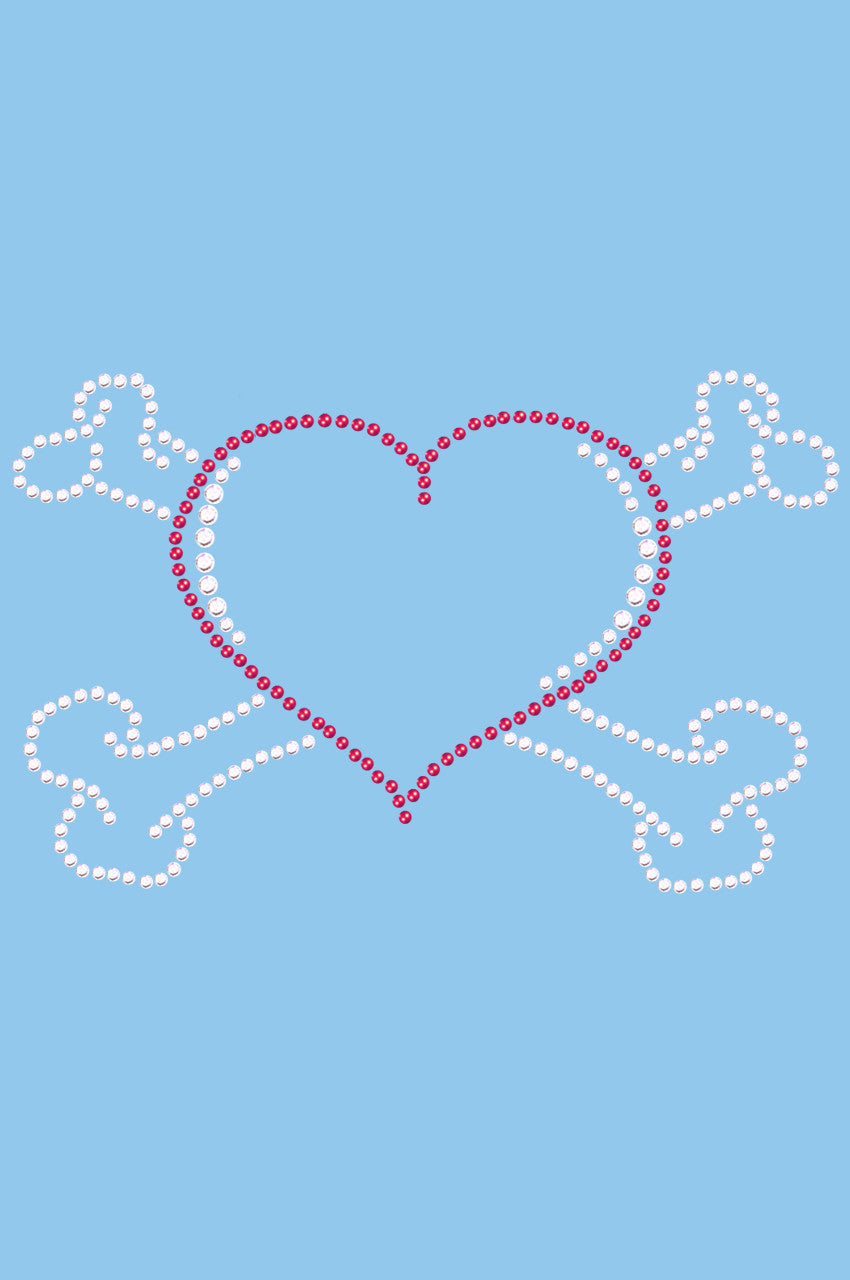Heart with Cross Bones - Womens T-shirt