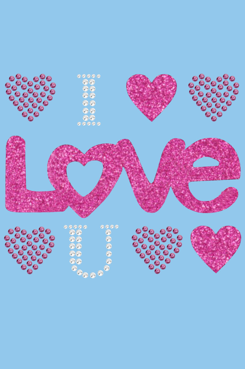 I Love You Pink Glitter - Womens T-shirt