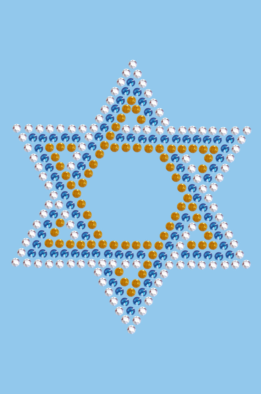 Star of David - Small (Blue, Silver, & Gold) - Womens T-shirt