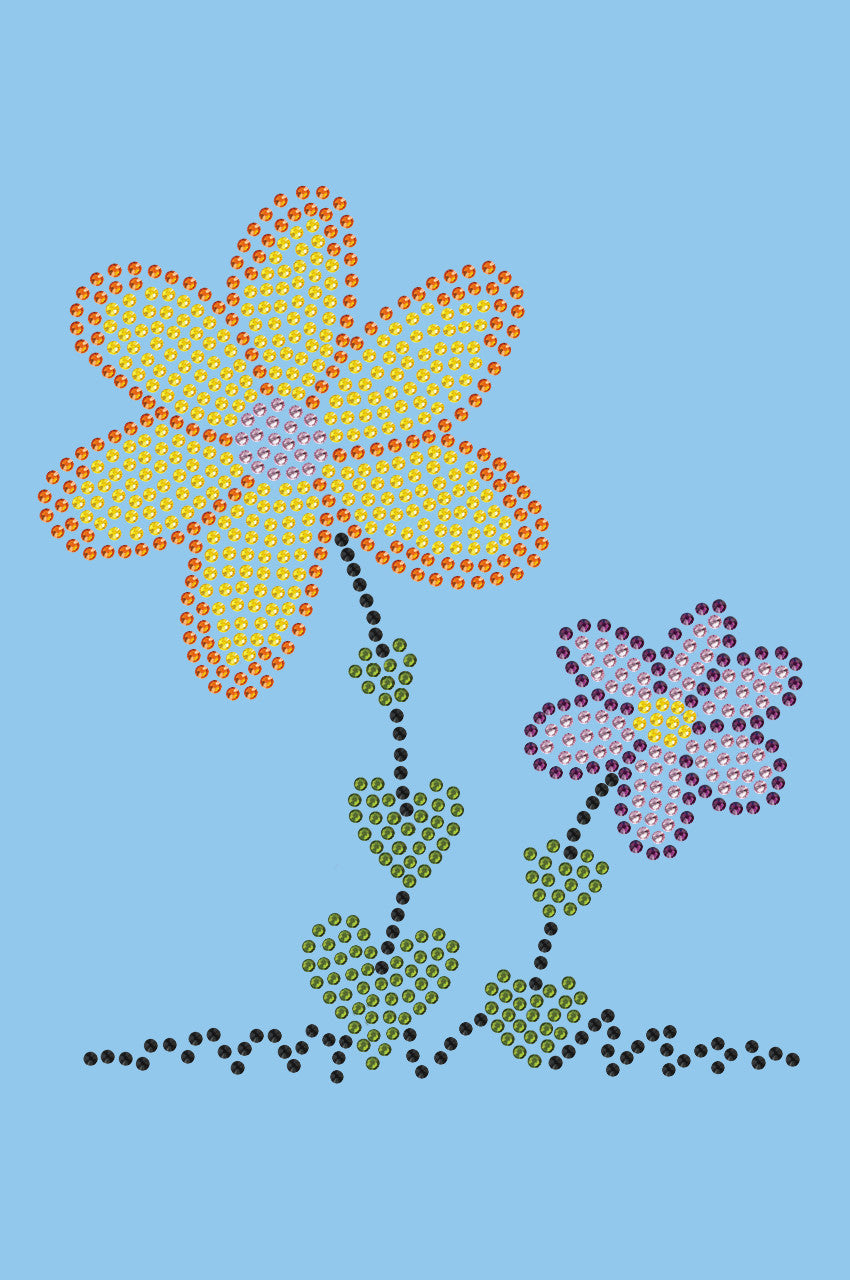 Orange & Purple Flowers - Womens T-shirt