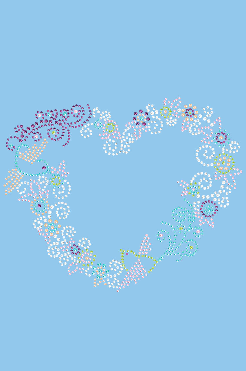 Spring Flower & Bird Heart - Womens T-shirt