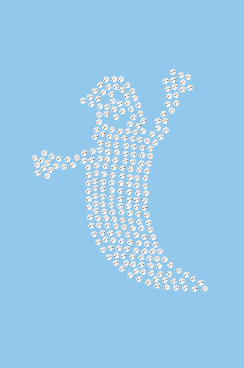 Skinny Rhinestone Ghost - Womens T-shirt