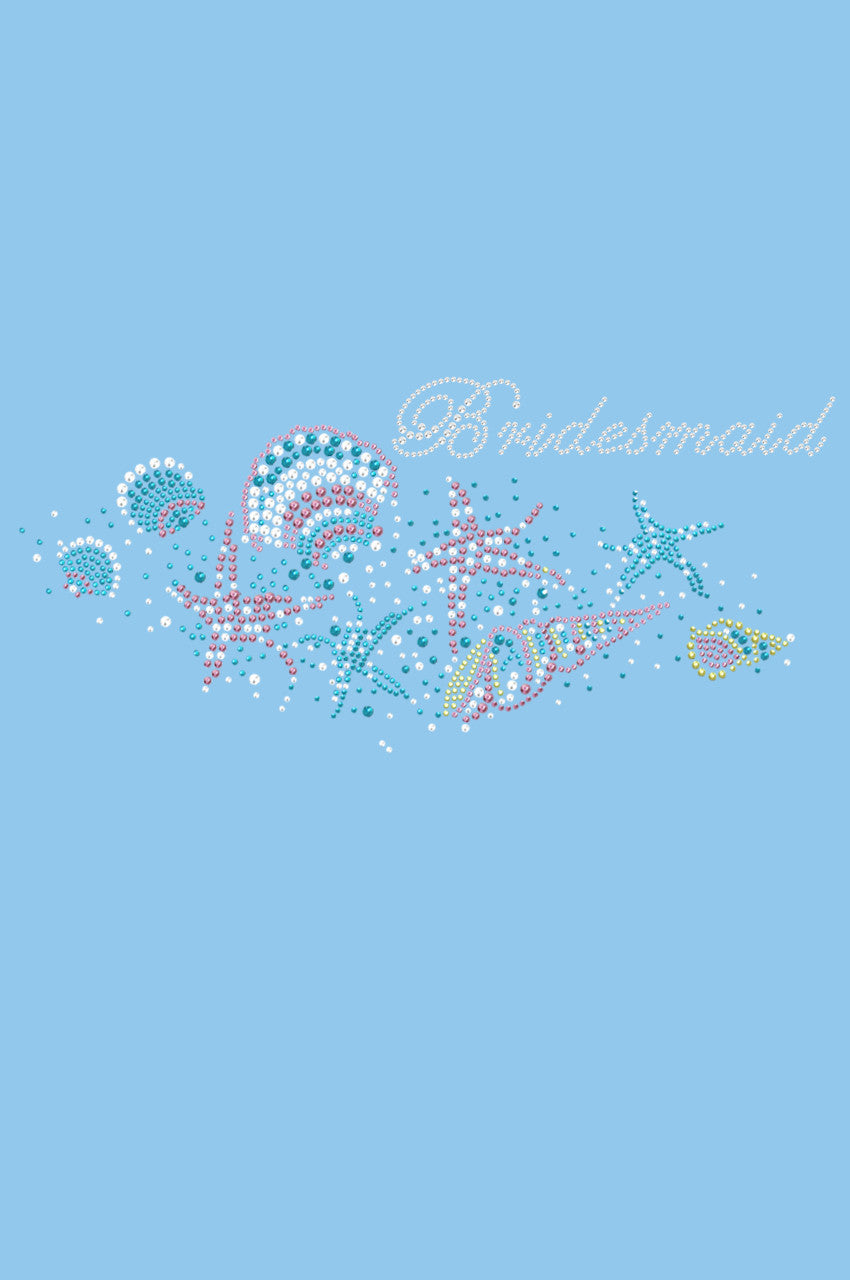 Bridesmaid with Seashells- Womens T-shirt