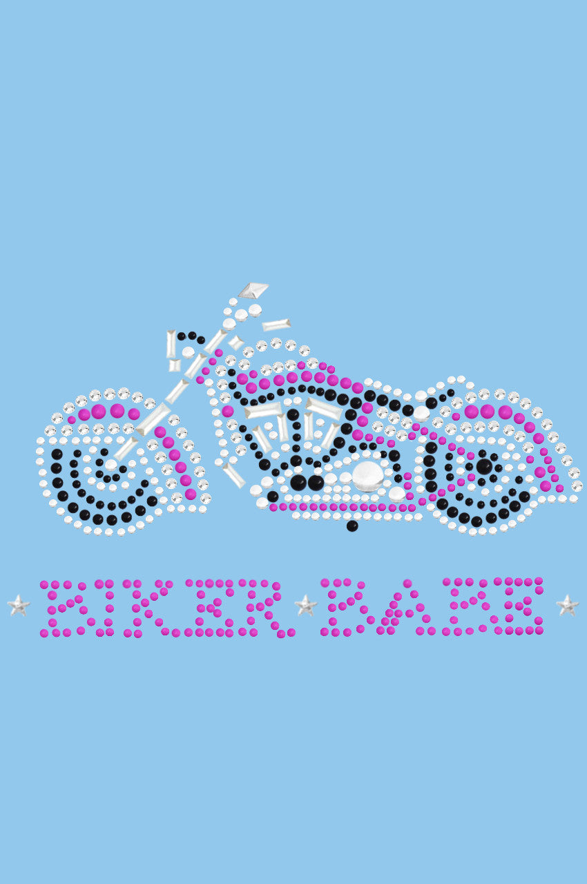 Biker Babe - Pink Motorcycle - Womens T-shirt